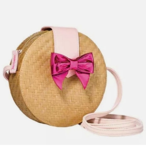 Juicy Couture Handbags - Juicy Couture Round Straw Purse with Bow clasp